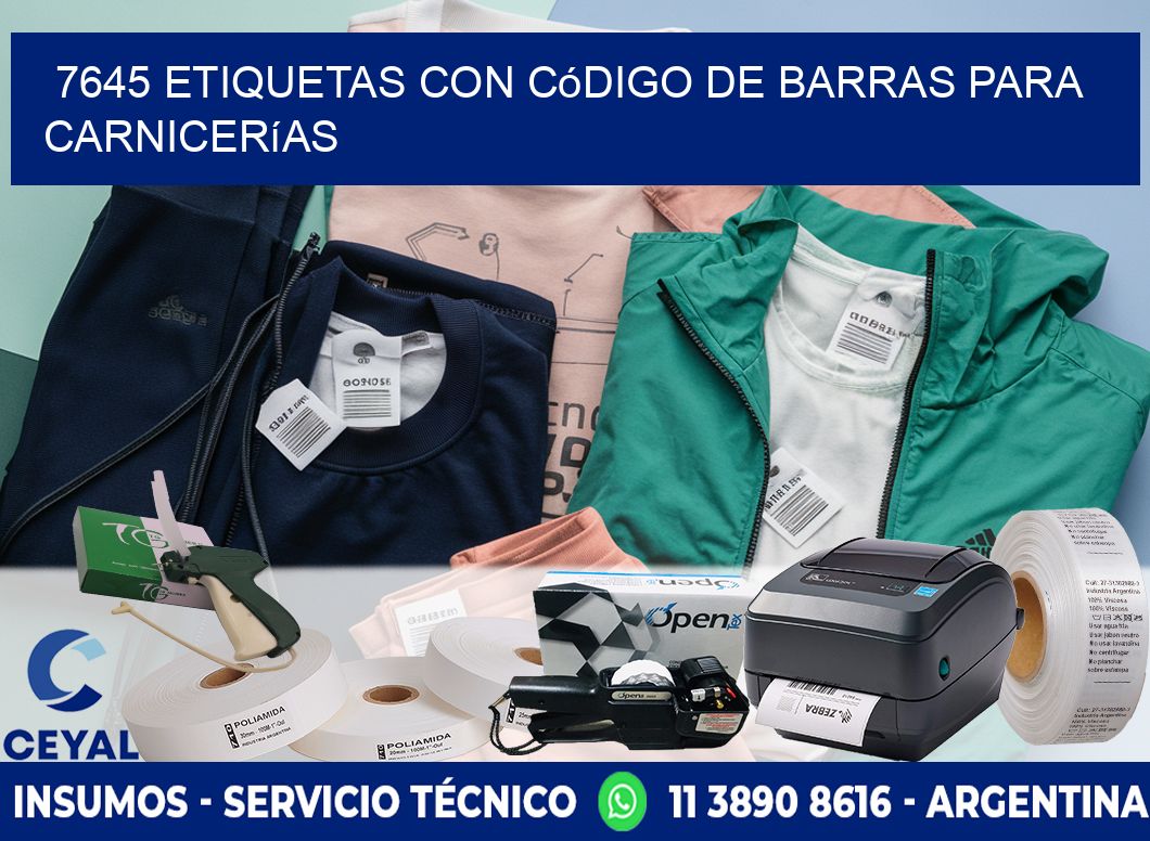 7645 etiquetas con código de barras para carnicerías