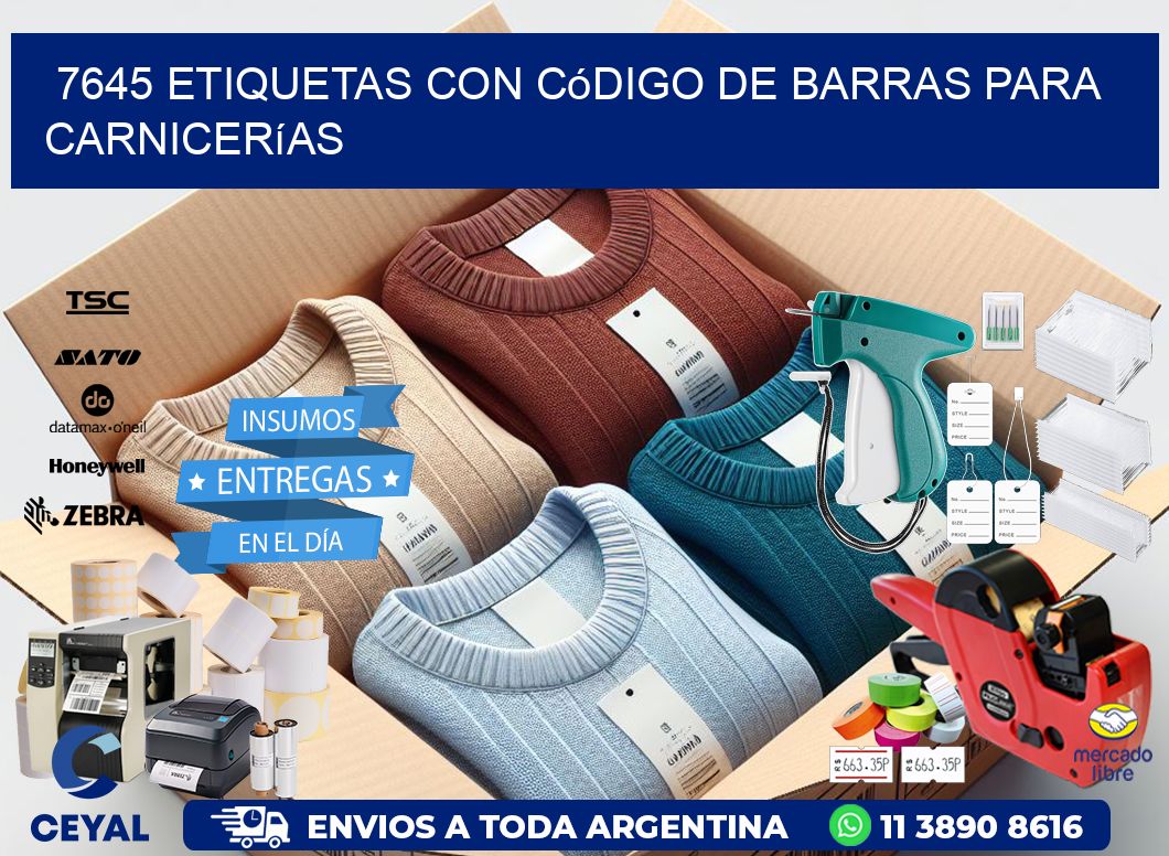 7645 etiquetas con código de barras para carnicerías