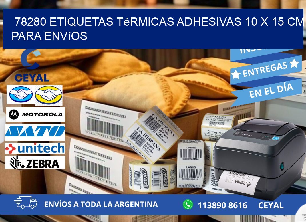 78280 Etiquetas Térmicas Adhesivas 10 x 15 cm para Envíos