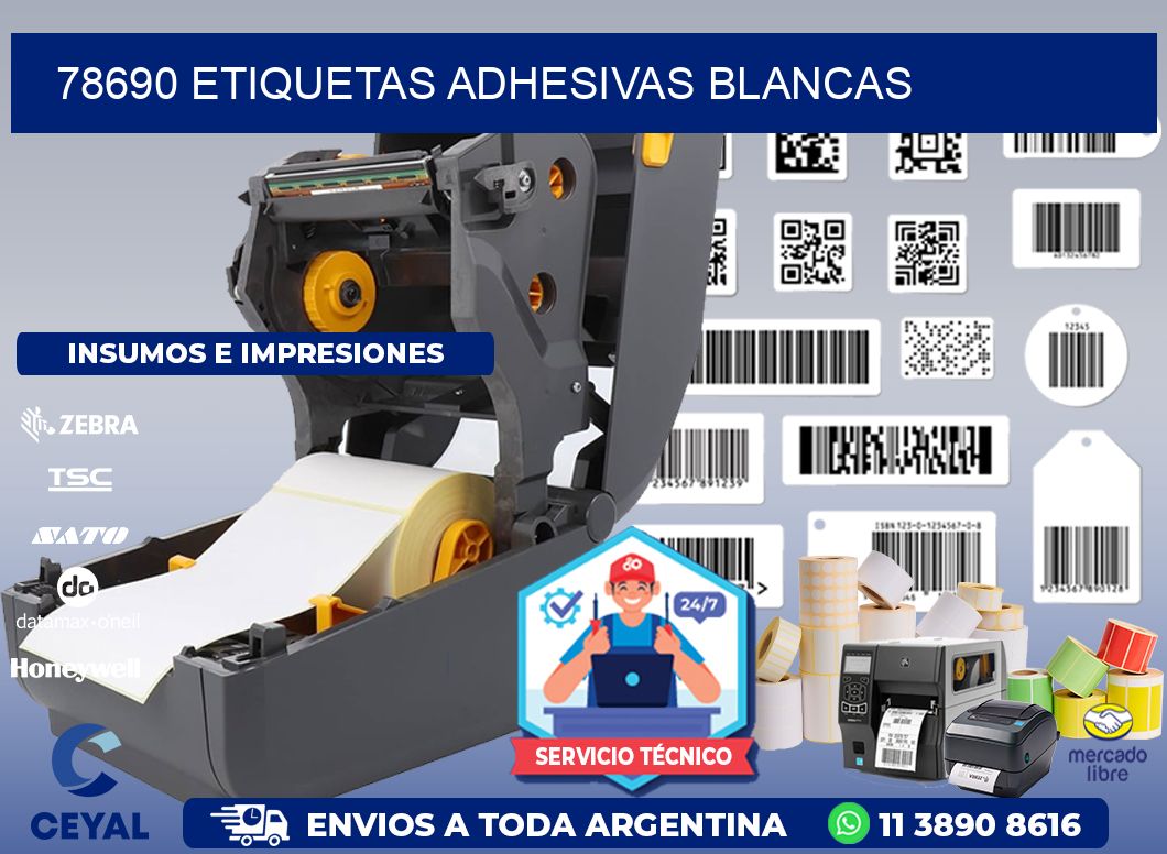 78690 etiquetas adhesivas blancas