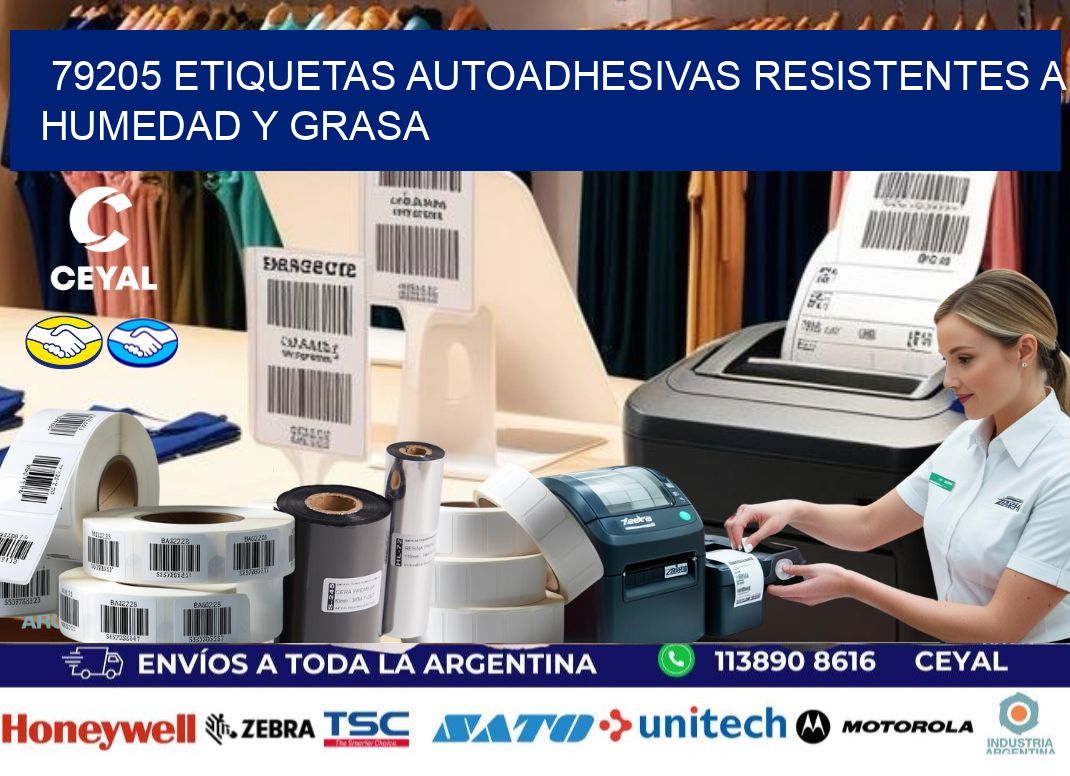79205 etiquetas autoadhesivas resistentes a humedad y grasa