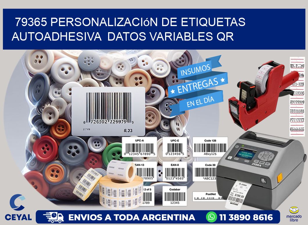 79365 Personalización de etiquetas autoadhesiva  datos variables QR
