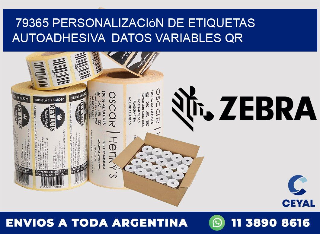 79365 Personalización de etiquetas autoadhesiva  datos variables QR