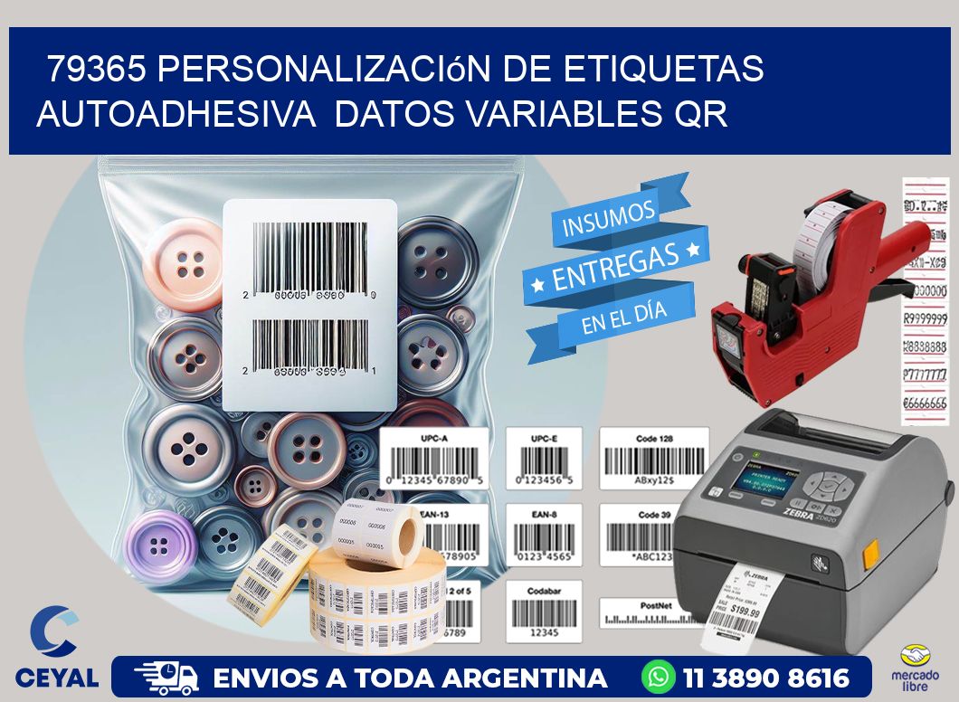 79365 Personalización de etiquetas autoadhesiva  datos variables QR