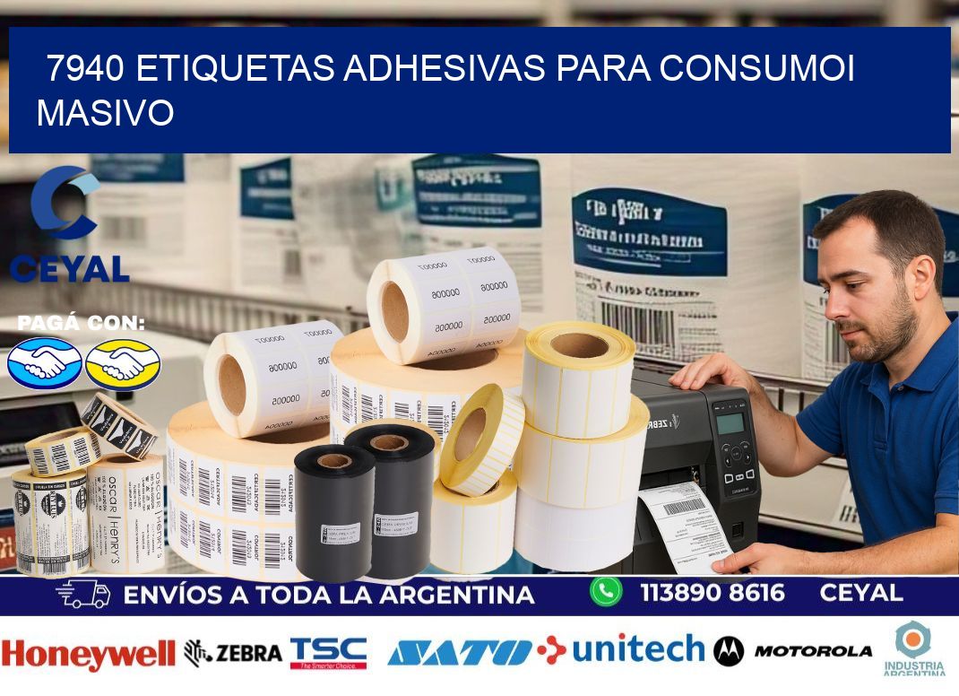 7940 Etiquetas adhesivas para consumoi masivo