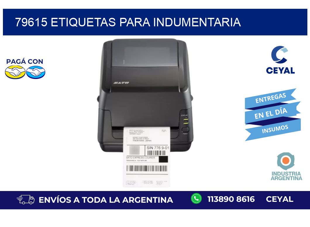 79615 Etiquetas para indumentaria