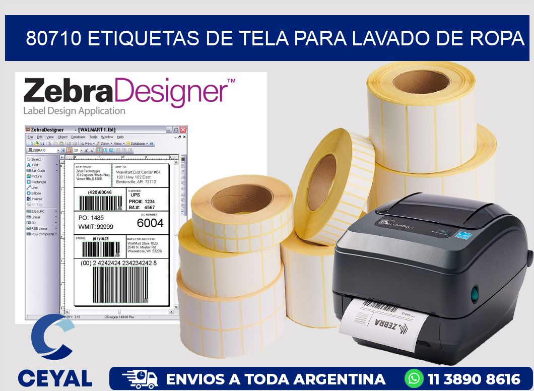 80710 Etiquetas de tela para lavado de ropa
