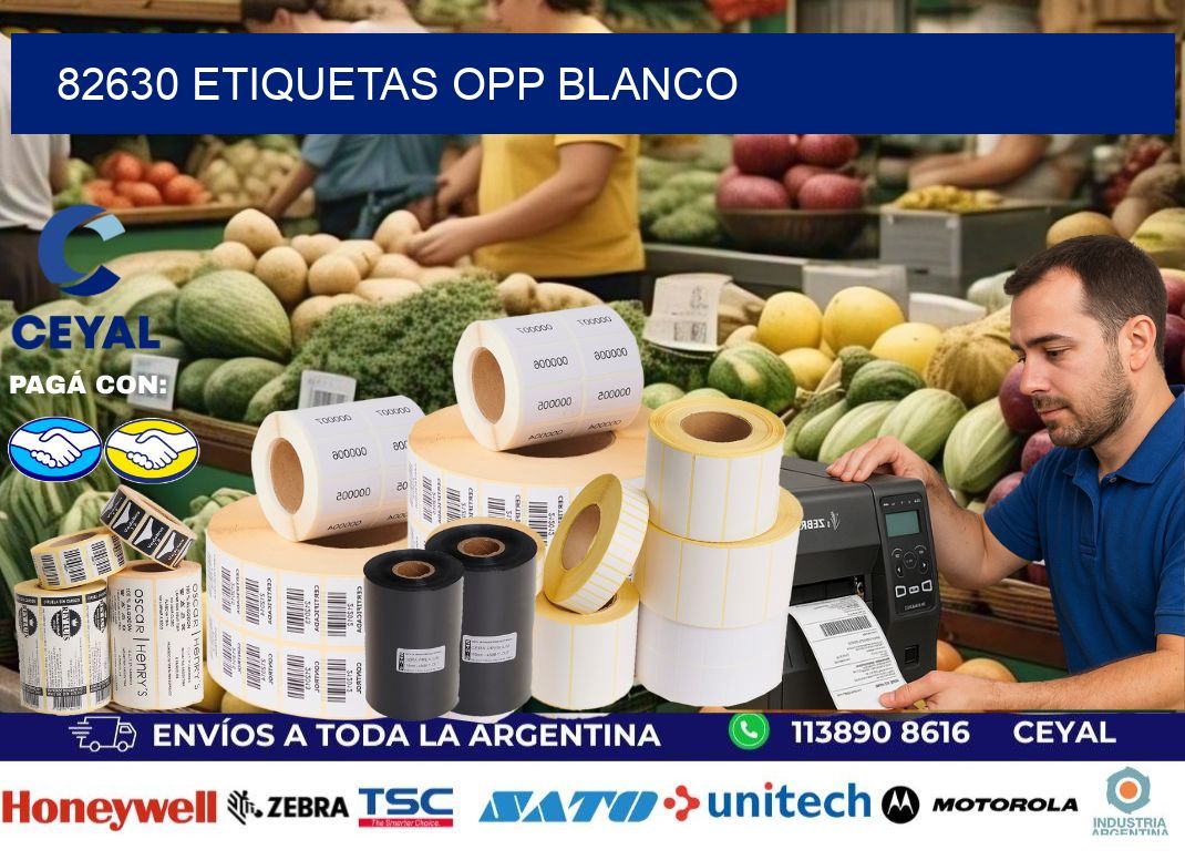 82630 etiquetas OPP blanco