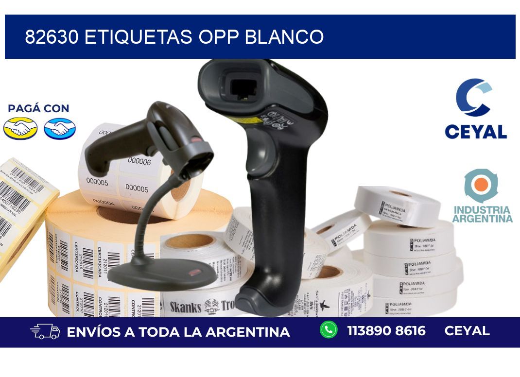82630 etiquetas OPP blanco