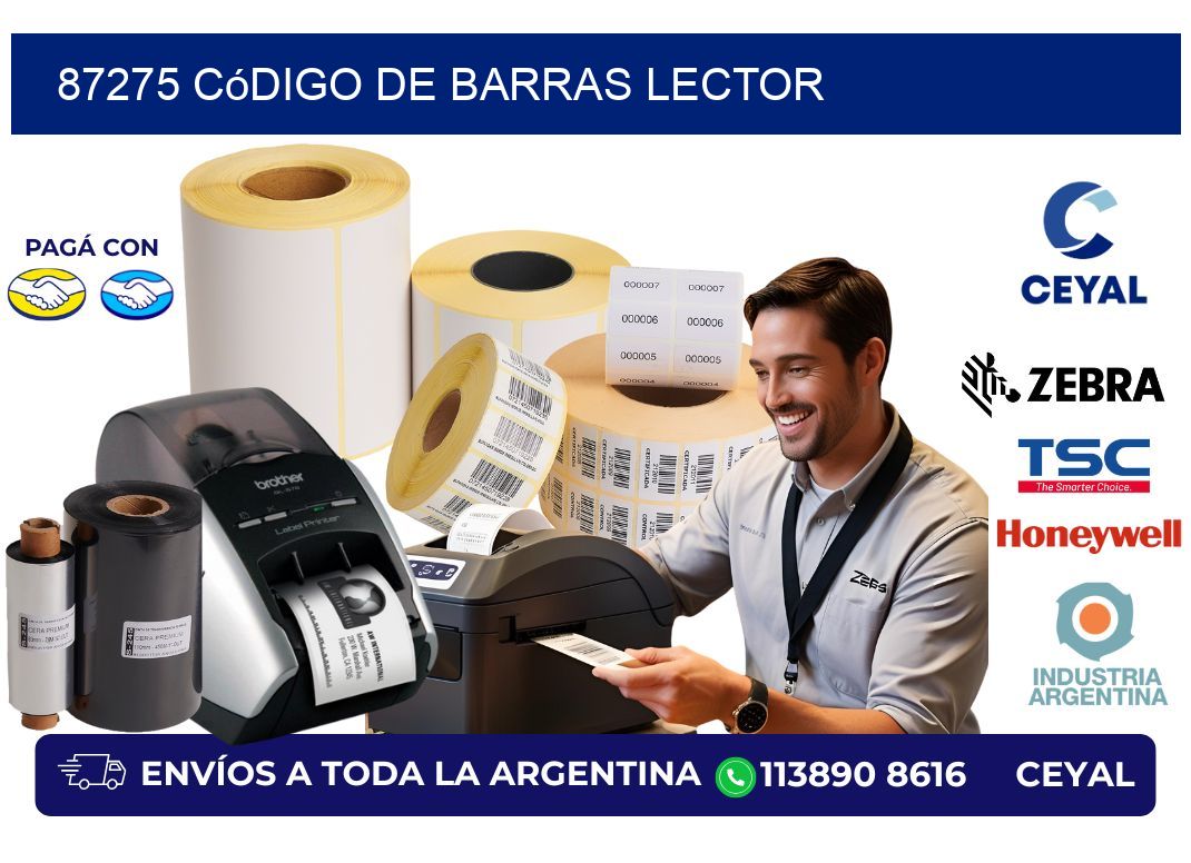 87275 Código de barras lector