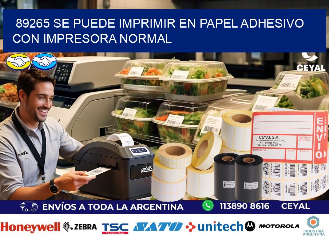 89265 Se puede imprimir en papel adhesivo con impresora normal
