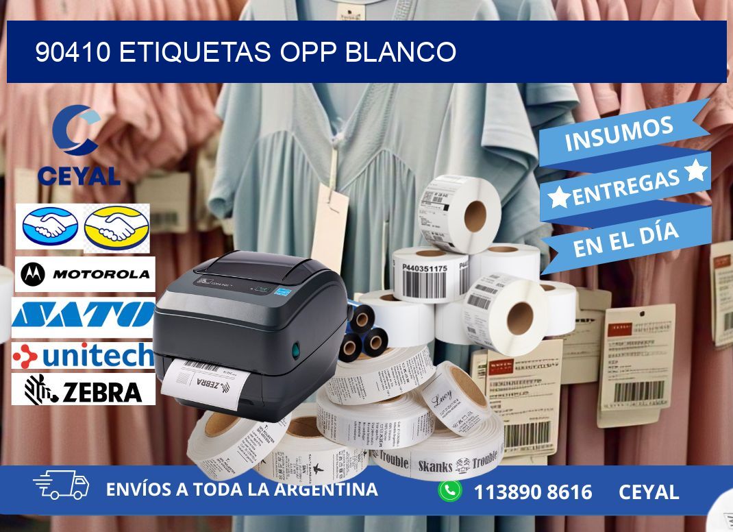 90410 etiquetas OPP blanco