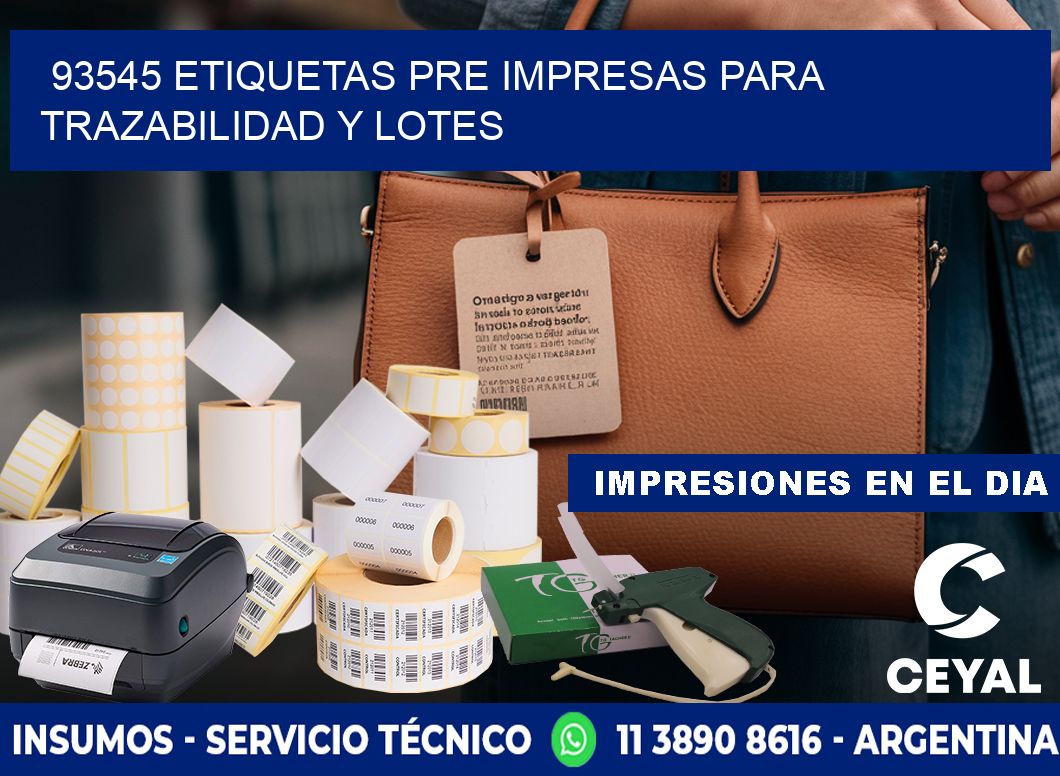 93545 etiquetas pre impresas para trazabilidad y lotes