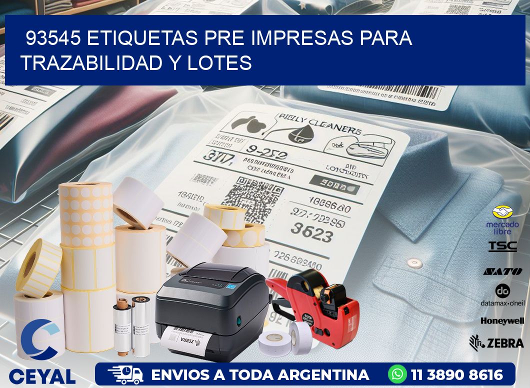 93545 etiquetas pre impresas para trazabilidad y lotes