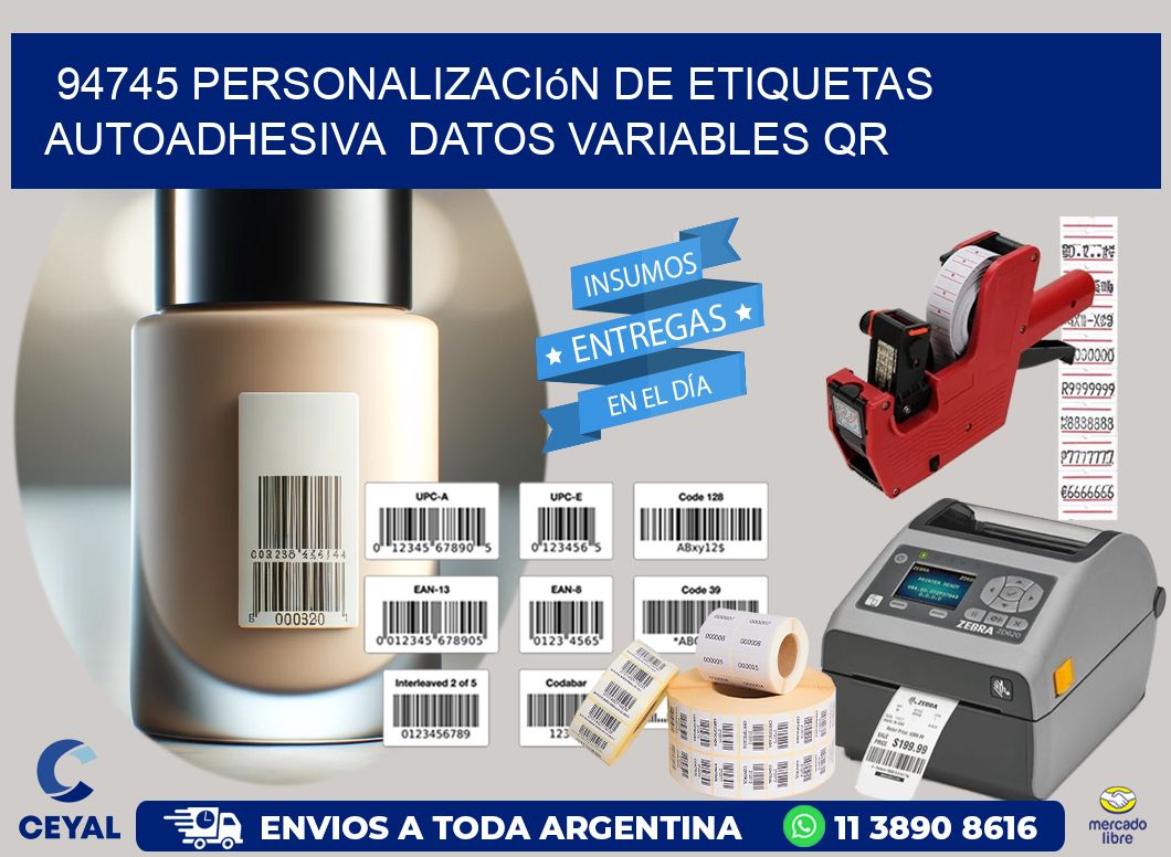 94745 Personalización de etiquetas autoadhesiva  datos variables QR