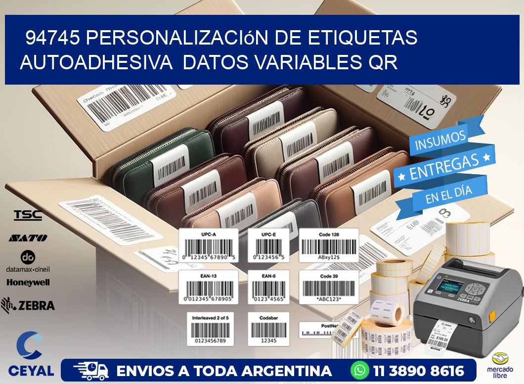 94745 Personalización de etiquetas autoadhesiva  datos variables QR