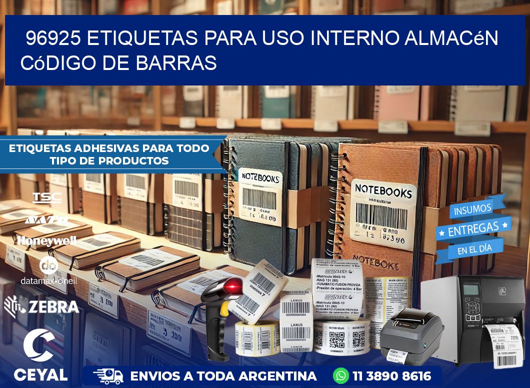 96925 etiquetas para uso interno almacén código de barras