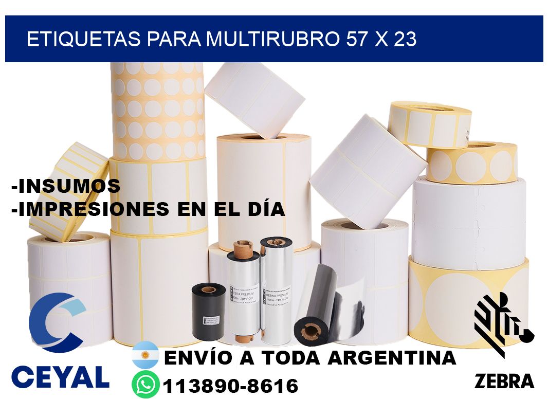 ETIQUETAS PARA MULTIRUBRO 57 x 23
