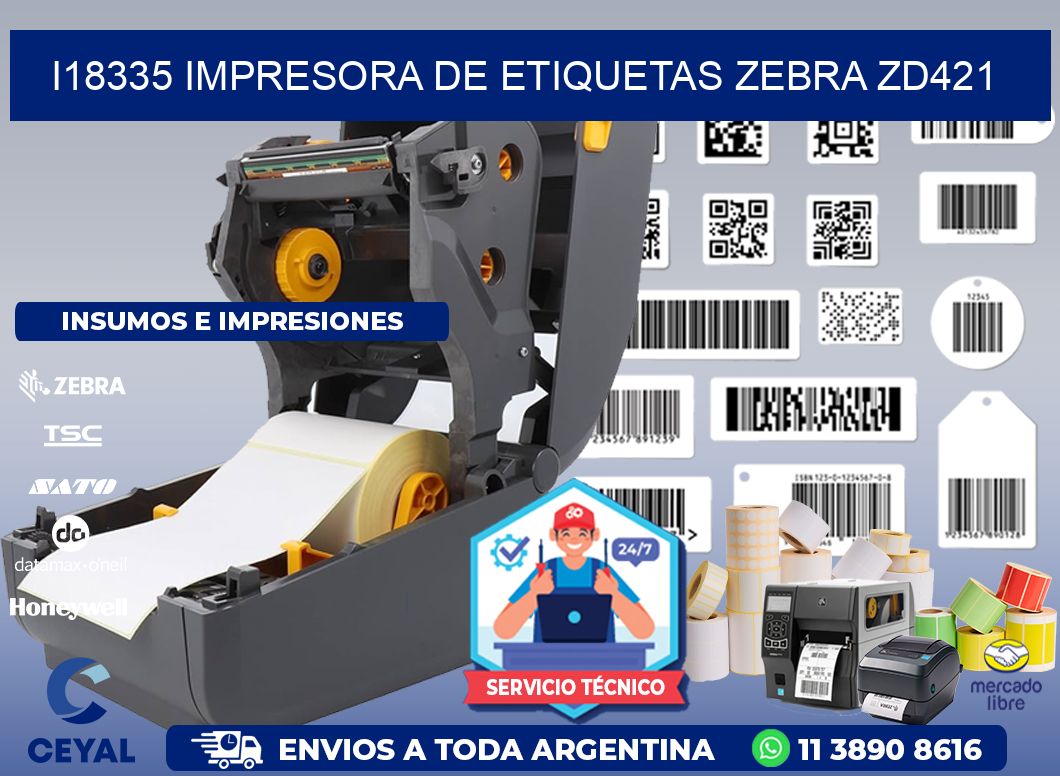 I18335 impresora de etiquetas Zebra ZD421