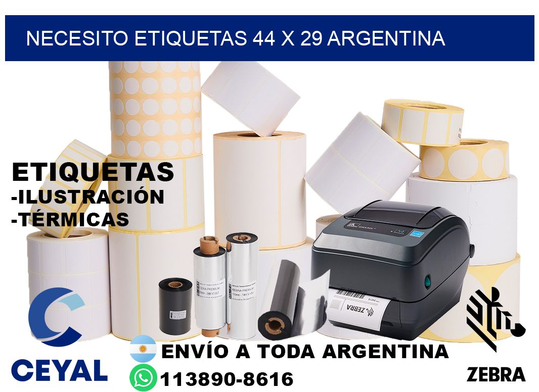 Necesito etiquetas 44 x 29 argentina