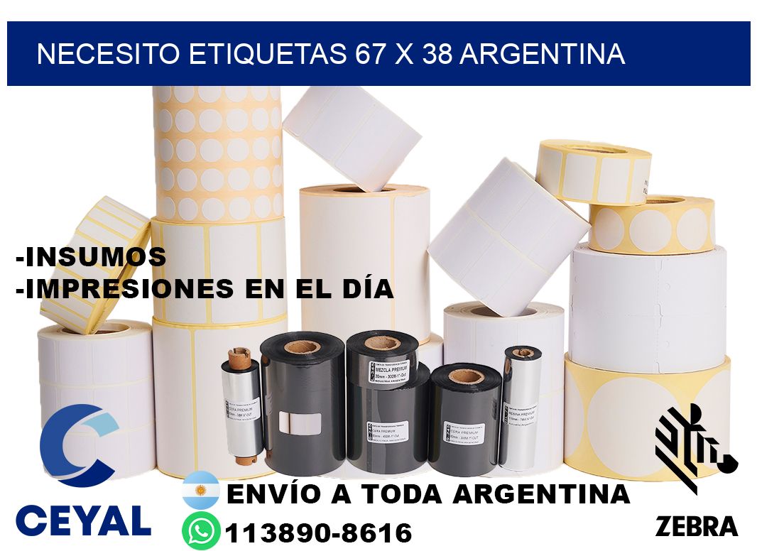 Necesito etiquetas 67 x 38 argentina