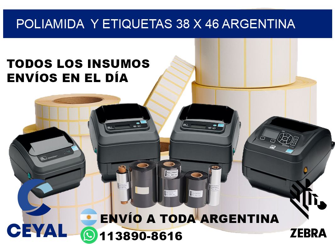Poliamida  y etiquetas 38 x 46 argentina
