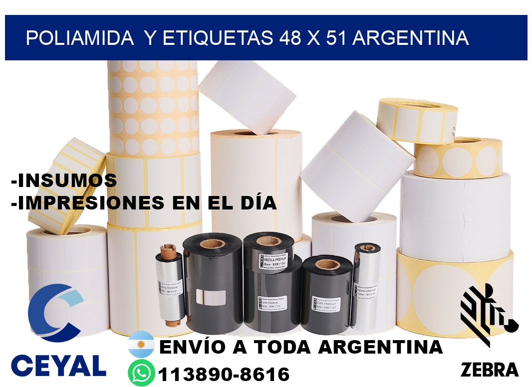 Poliamida y etiquetas 48 x 51 argentina