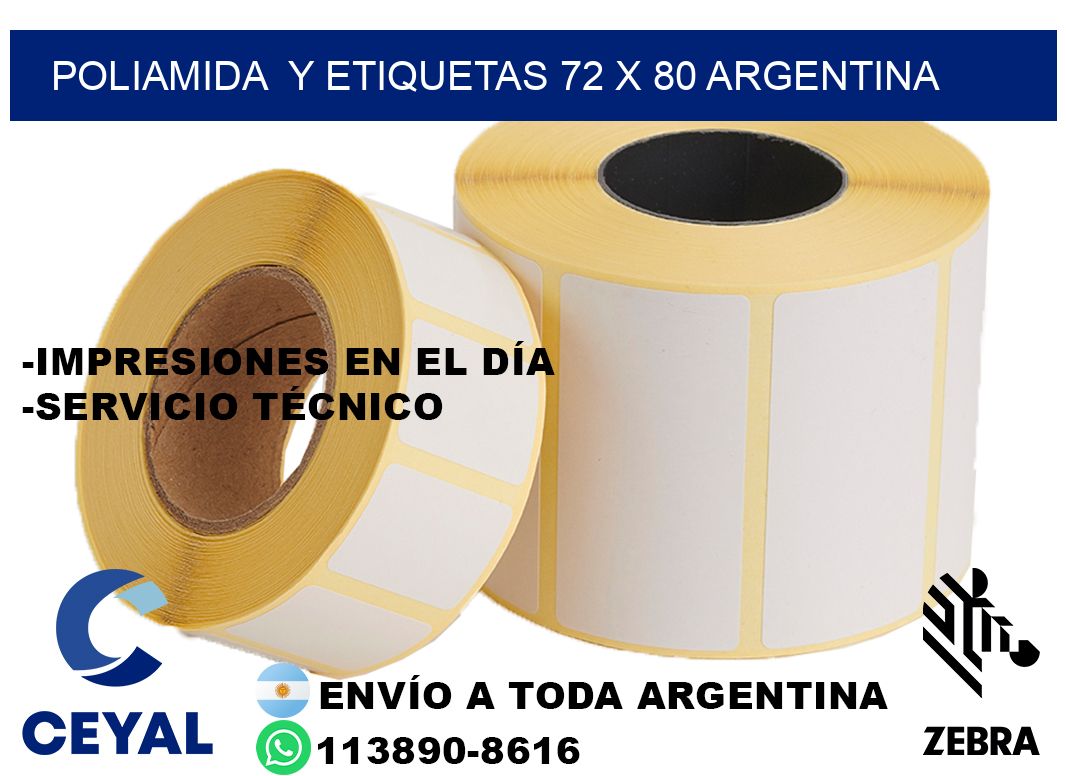 Poliamida  y etiquetas 72 x 80 argentina