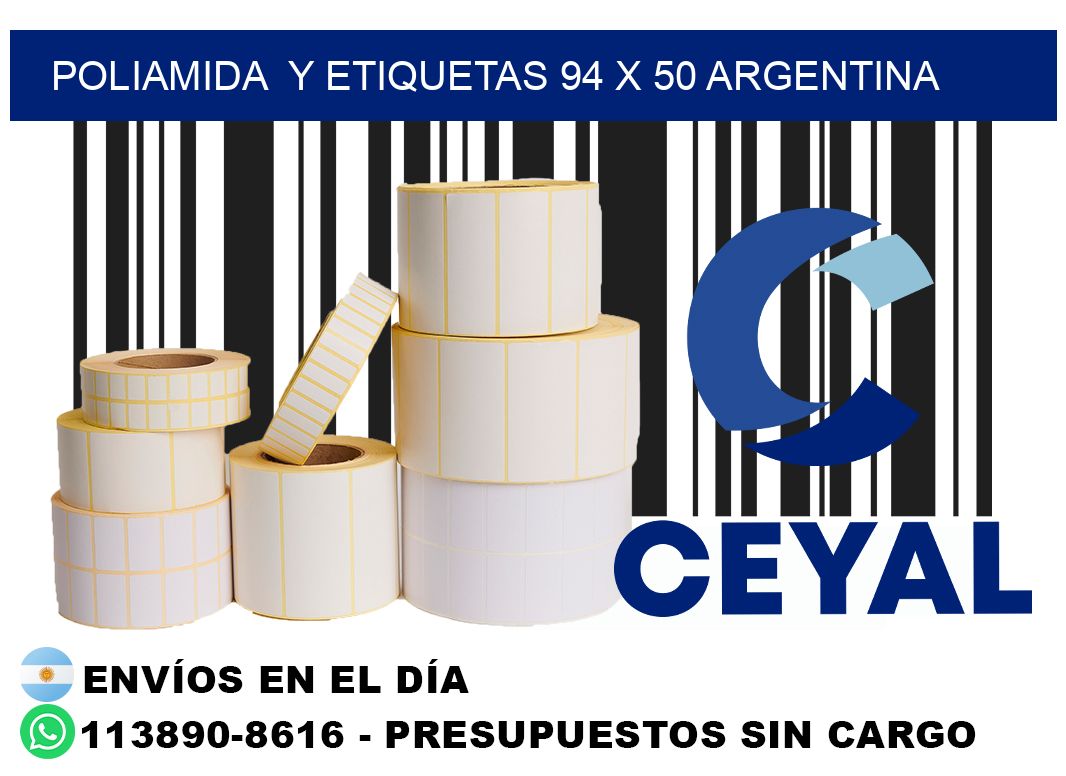 Poliamida  y etiquetas 94 x 50 argentina