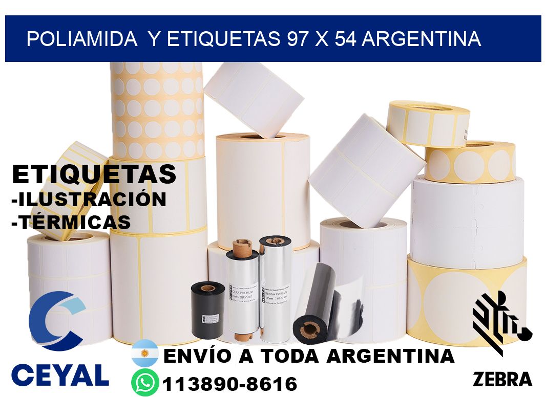 Poliamida y etiquetas 97 x 54 argentina