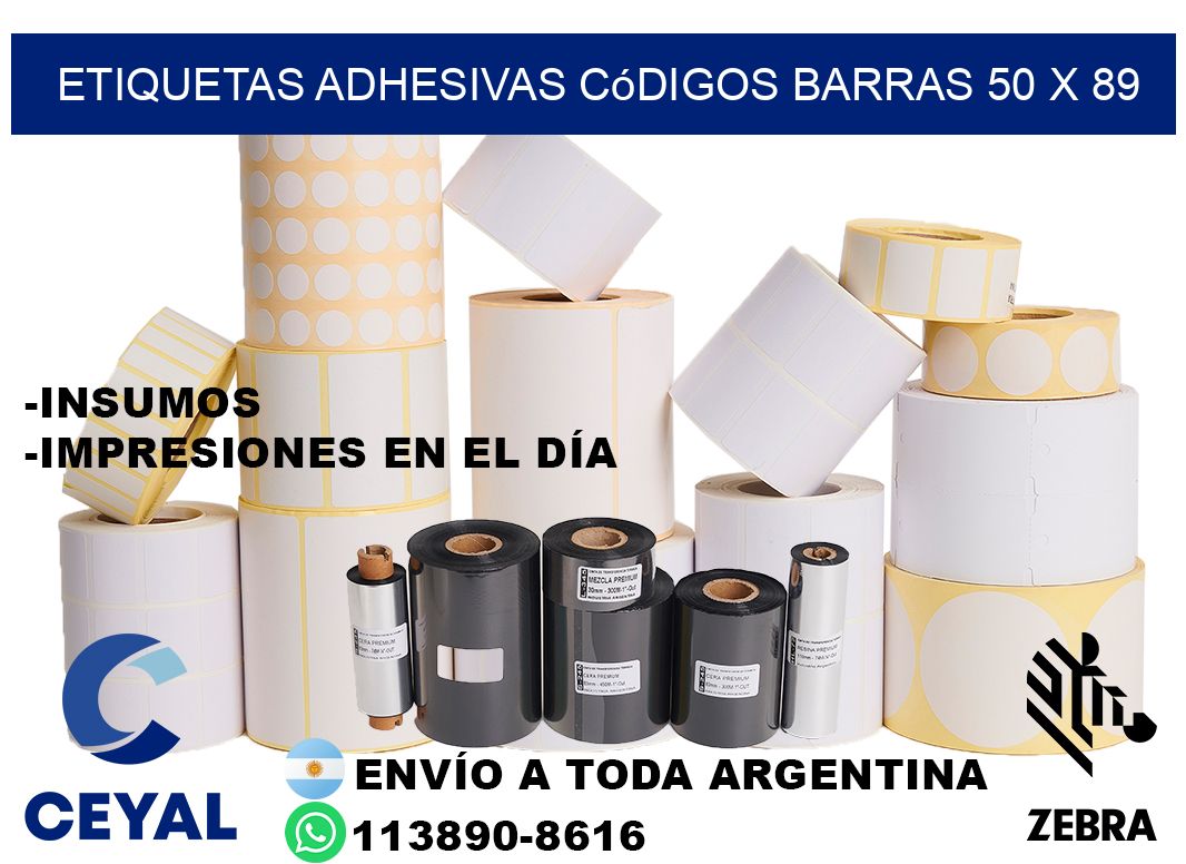 etiquetas adhesivas códigos barras 50 x 89