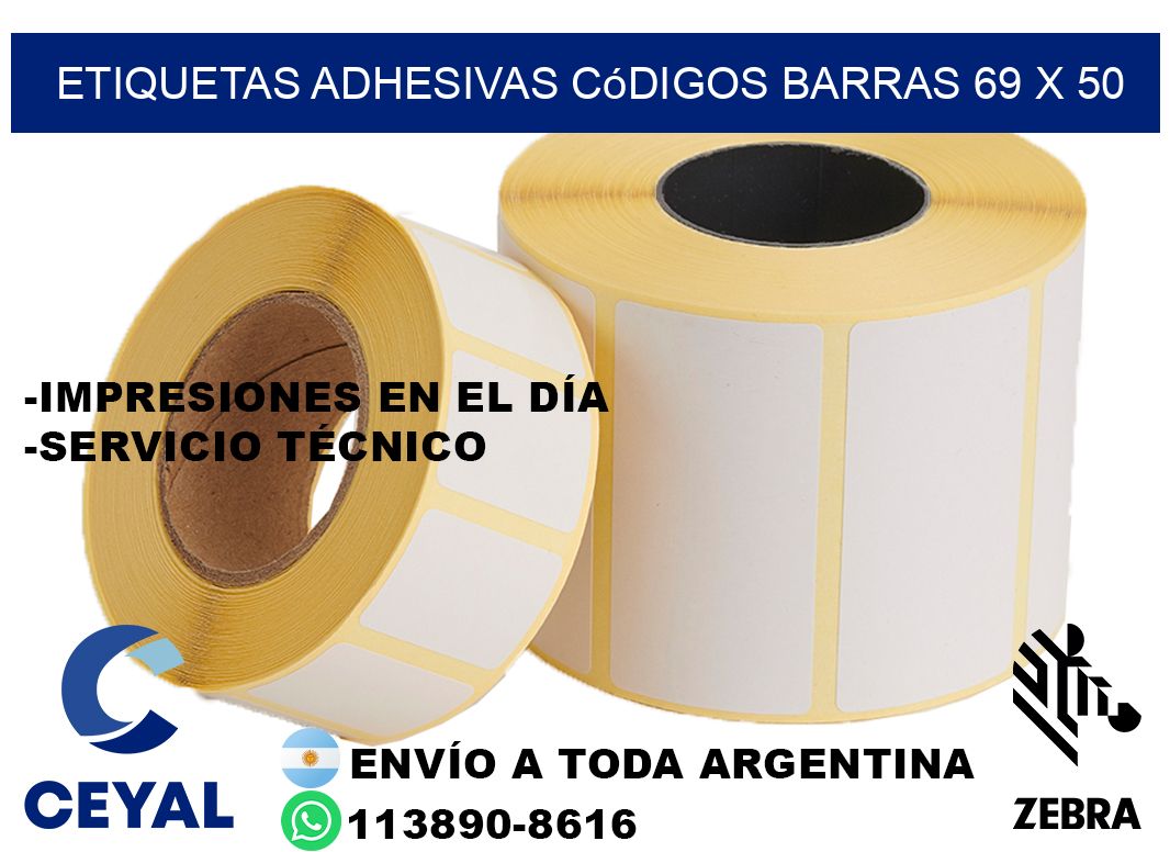etiquetas adhesivas códigos barras 69 x 50