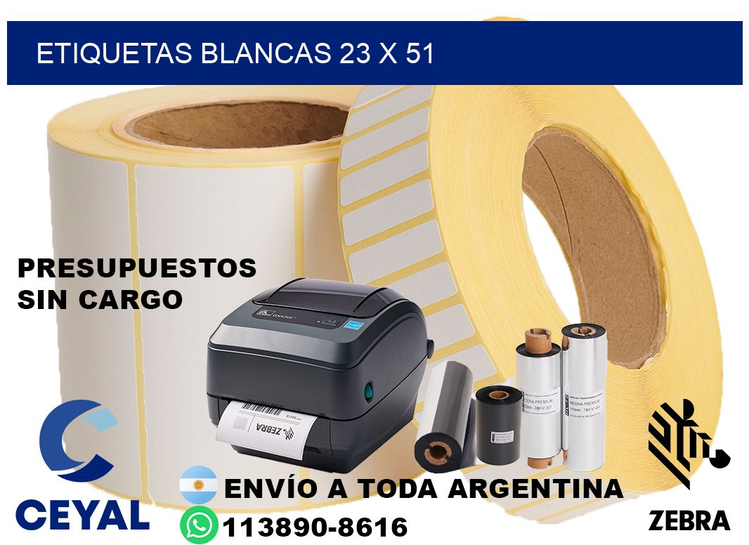 etiquetas blancas 23 x 51