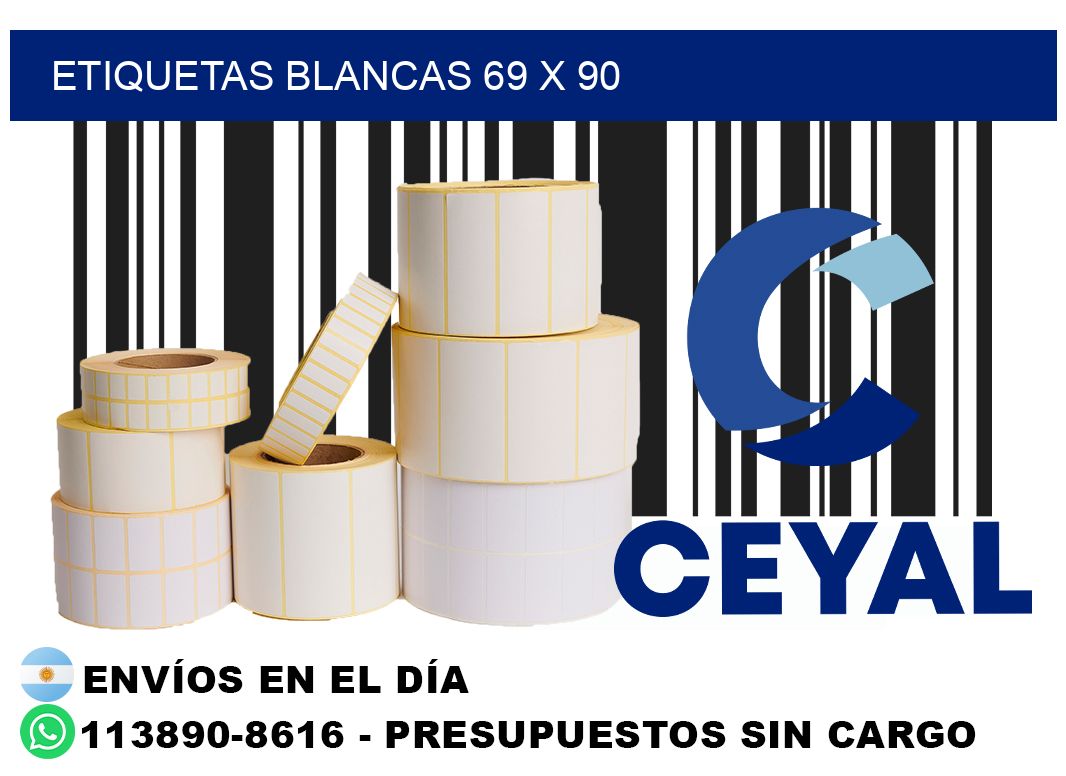 etiquetas blancas 69 x 90