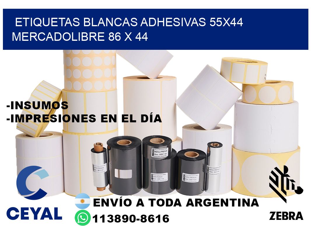 etiquetas blancas adhesivas 55x44 mercadolibre 86 x 44