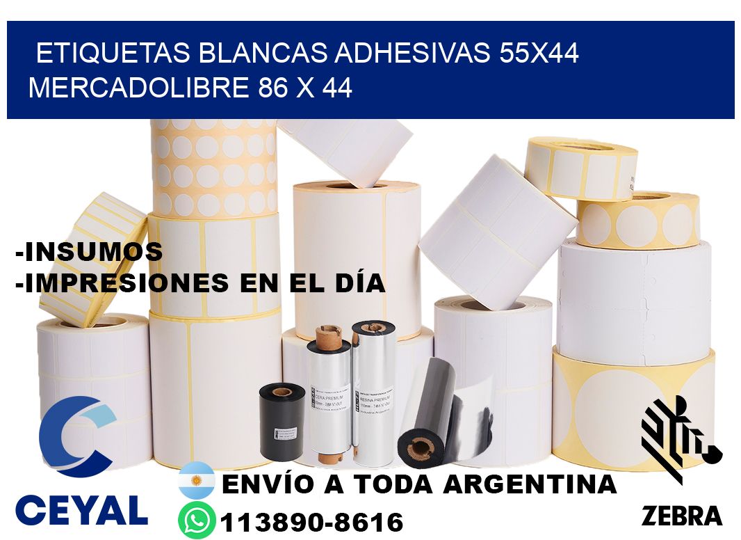 etiquetas blancas adhesivas 55x44 mercadolibre 86 x 44
