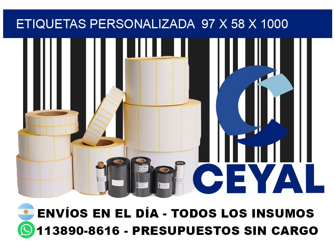 etiquetas personalizada  97 x 58 x 1000
