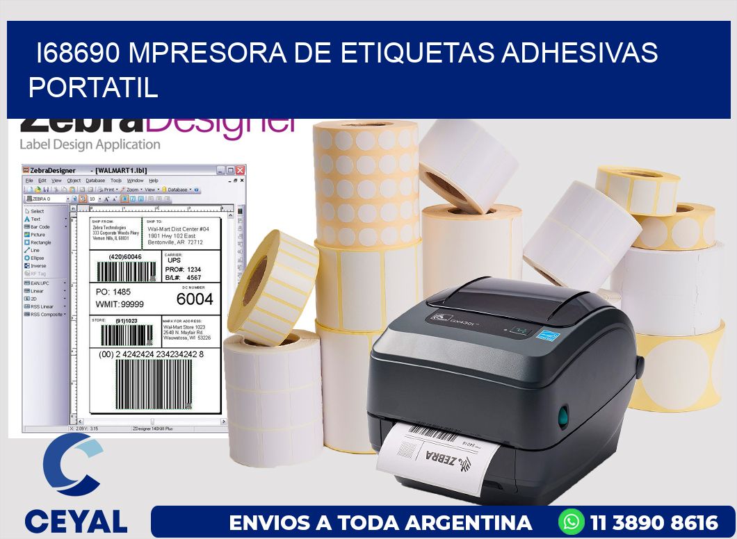 i68690 mpresora de etiquetas adhesivas portatil