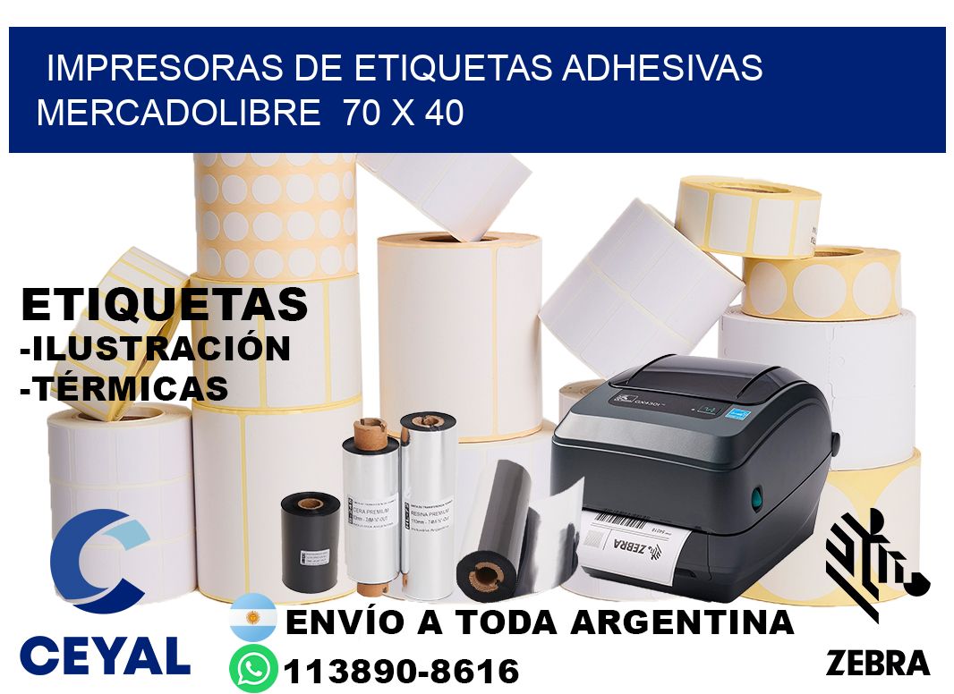 impresoras de etiquetas adhesivas mercadolibre  70 x 40