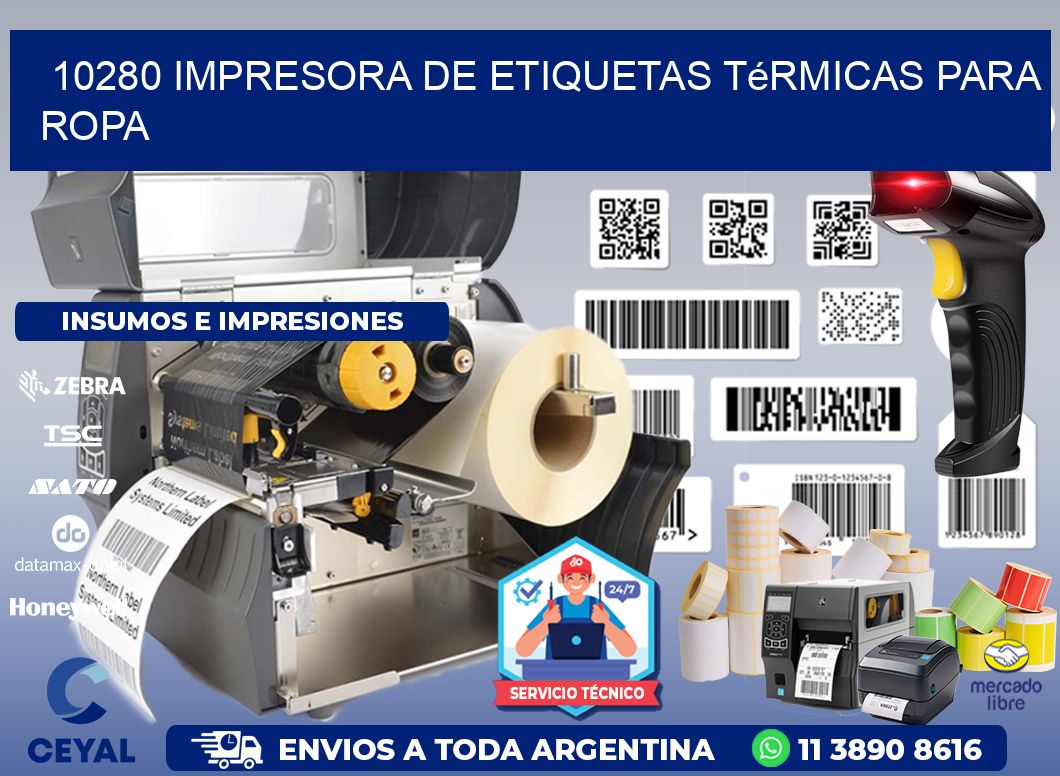 10280 impresora de etiquetas térmicas para ropa