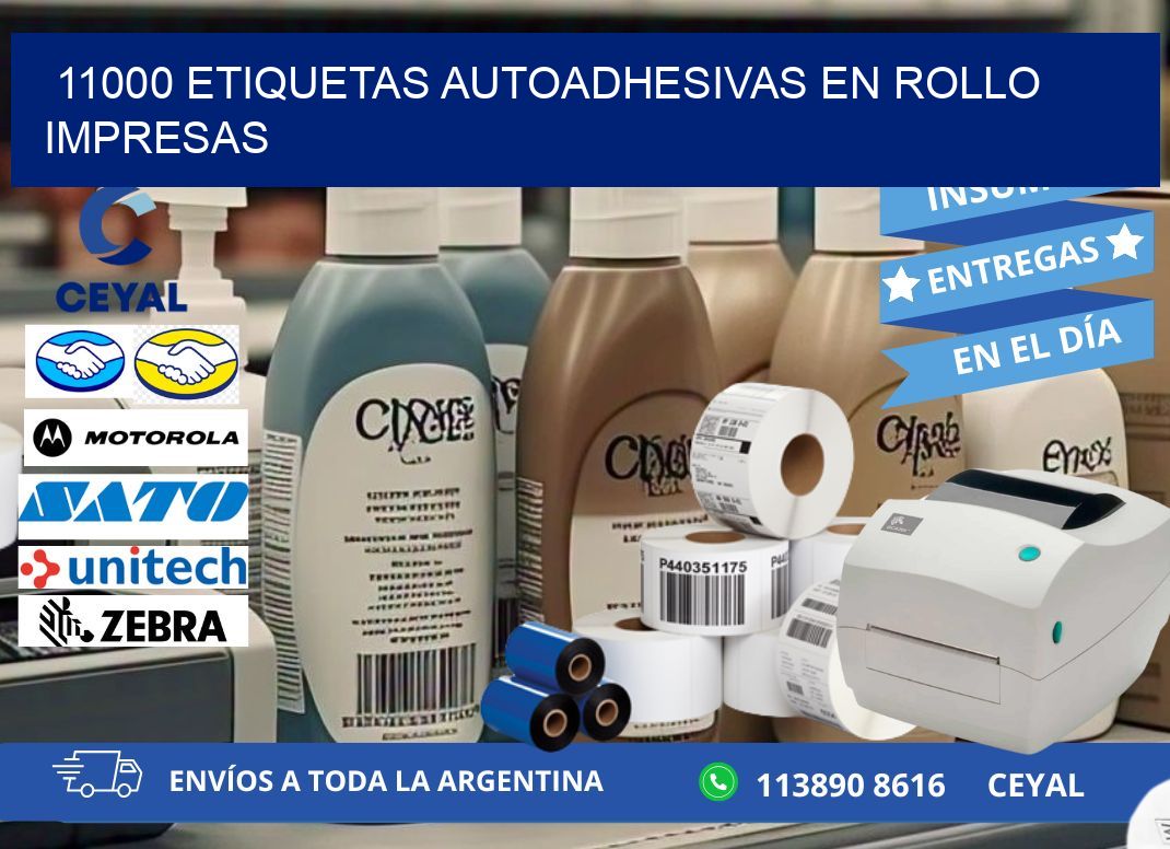 11000 Etiquetas autoadhesivas en rollo impresas
