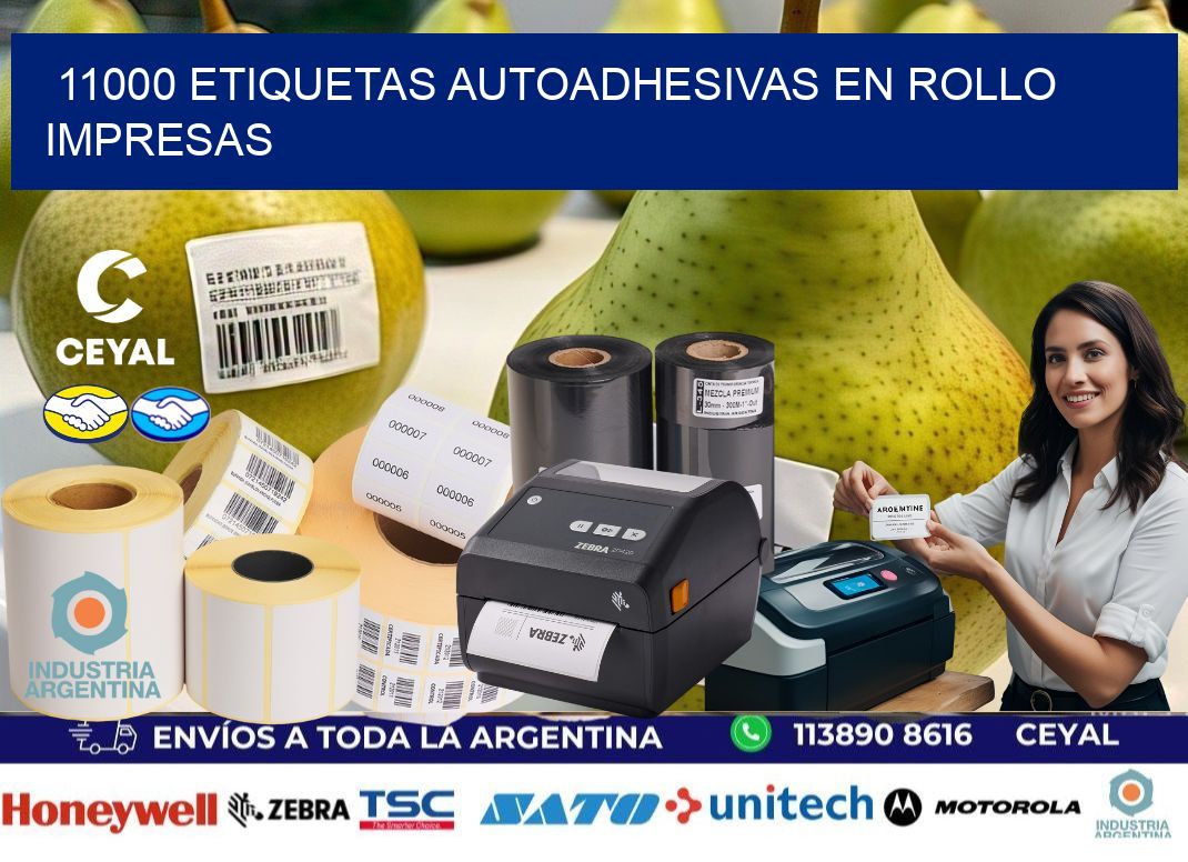 11000 Etiquetas autoadhesivas en rollo impresas