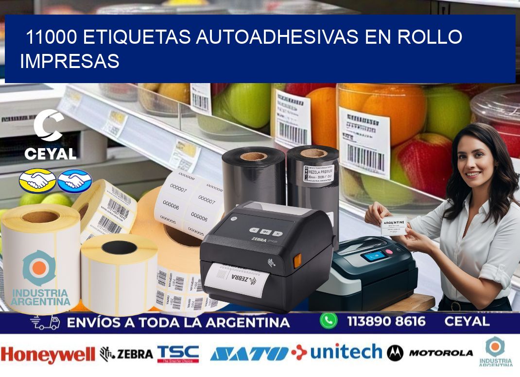 11000 Etiquetas autoadhesivas en rollo impresas