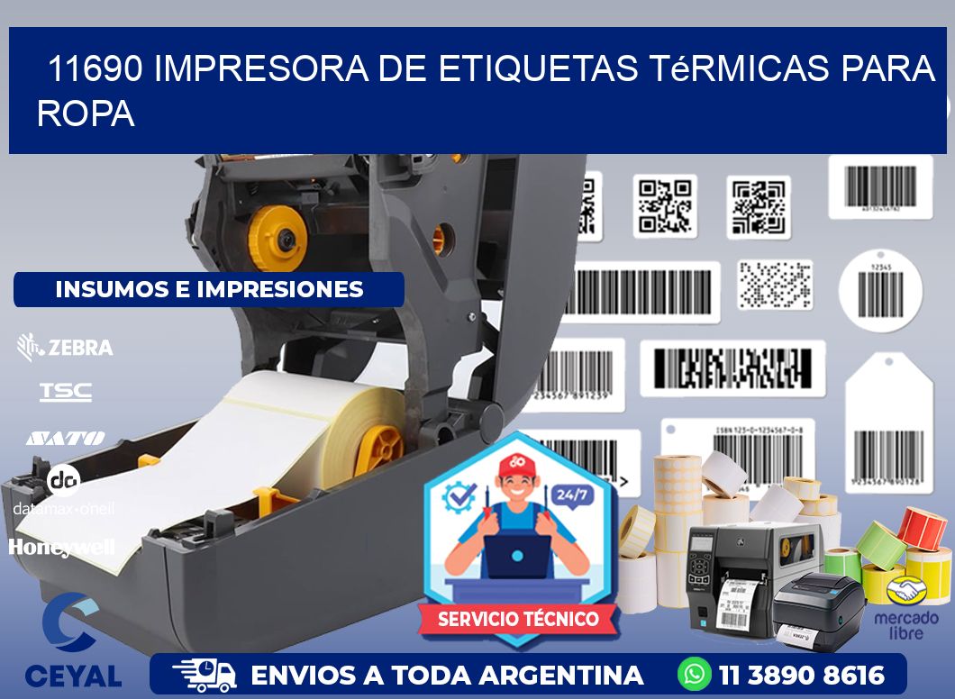 11690 impresora de etiquetas térmicas para ropa