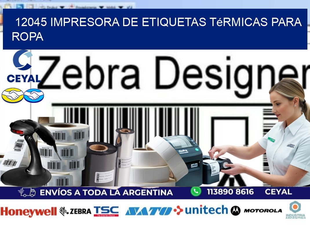 12045 impresora de etiquetas térmicas para ropa