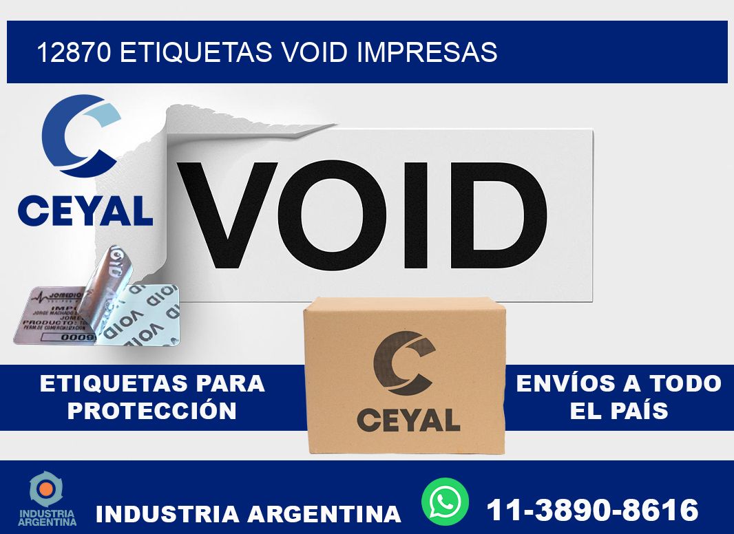 12870 etiquetas void impresas