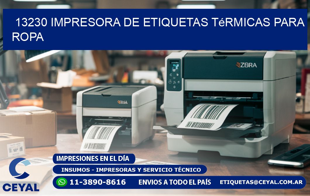 13230 impresora de etiquetas térmicas para ropa