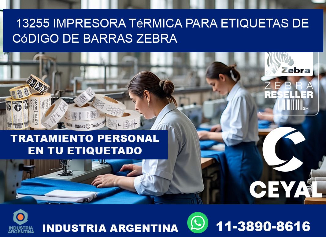 13255 impresora térmica para etiquetas de código de barras Zebra