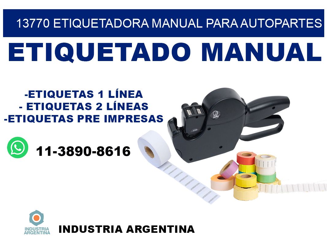 13770 etiquetadora manual para autopartes