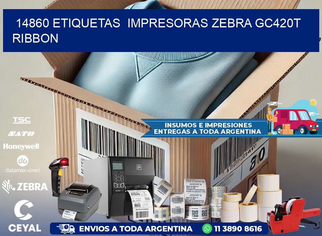 14860 etiquetas  impresoras zebra gc420t ribbon